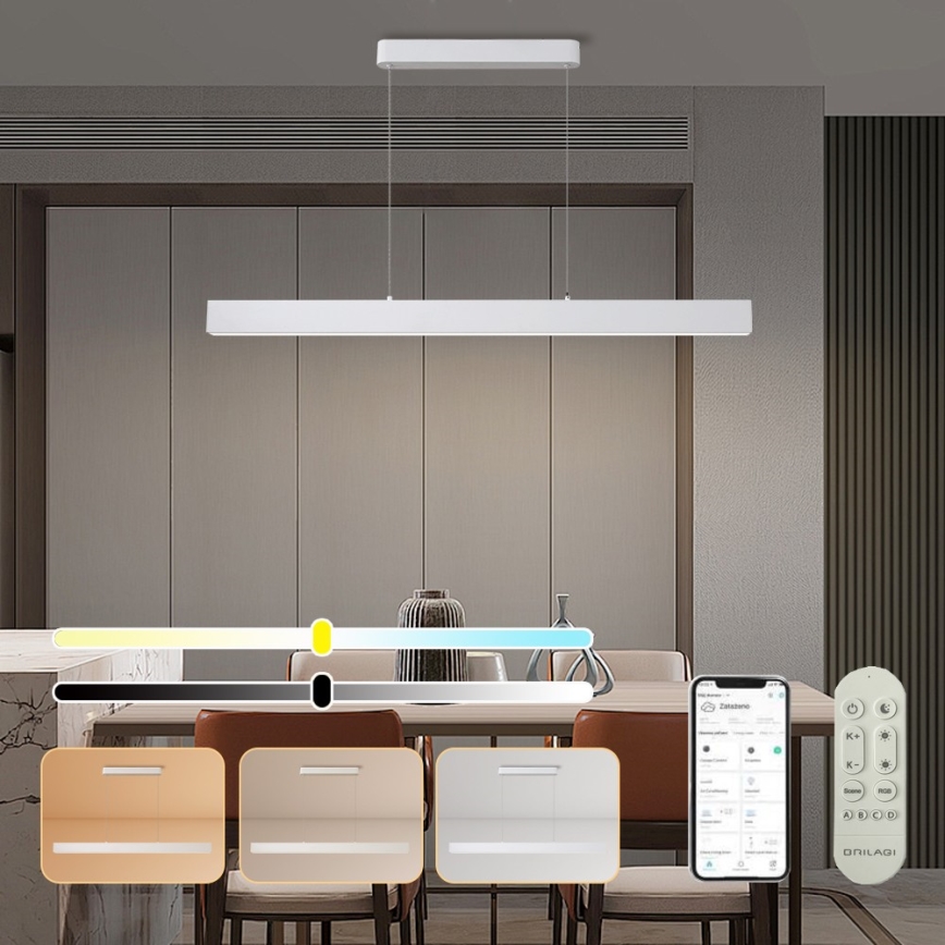Brilagi - Suspension filaire à intensité variable SLEEKLINE SMART LED/40W/230V 3000-6000K Wi-Fi Tuya blanc + télécommande