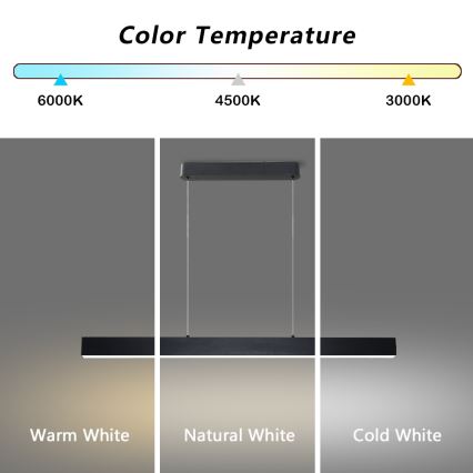 Brilagi - Suspension filaire à intensité variable SLEEKLINE SMART LED/40W/230V 3000-6000K Wi-Fi Tuya noir + télécommande