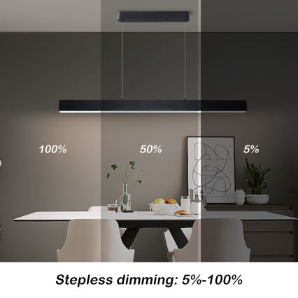 Brilagi - Suspension filaire à intensité variable SLEEKLINE SMART LED/40W/230V 3000-6000K Wi-Fi Tuya noir + télécommande
