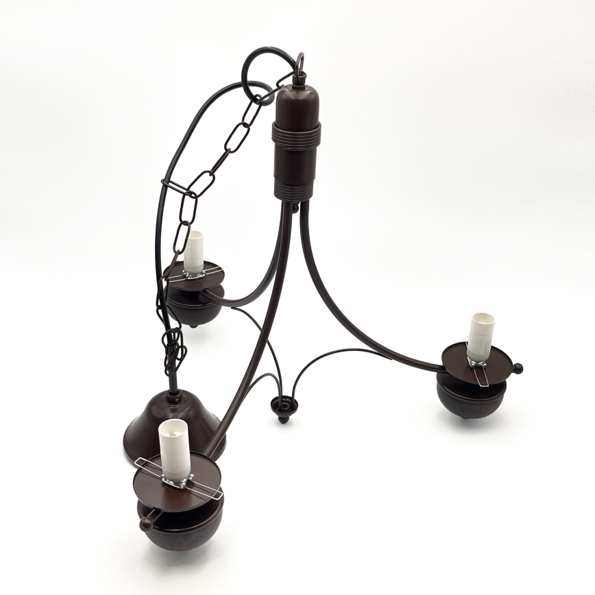 Brilagi - Suspension chaîne COTTAGE 3xE14/40W/230V chêne/marron