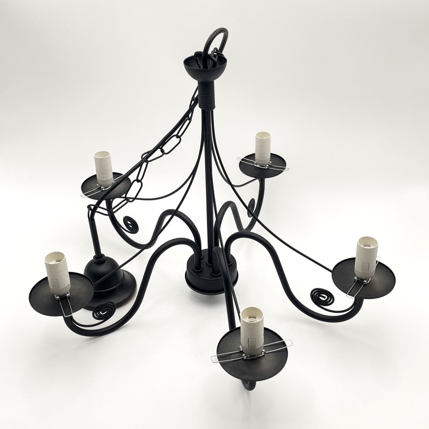 Brilagi - Suspension chaîne COTTAGE 5xE14/40W/230V noir/marron
