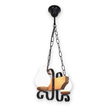 Brilagi - Suspension chaîne QUEEN 2xE14/40W/230V hêtre