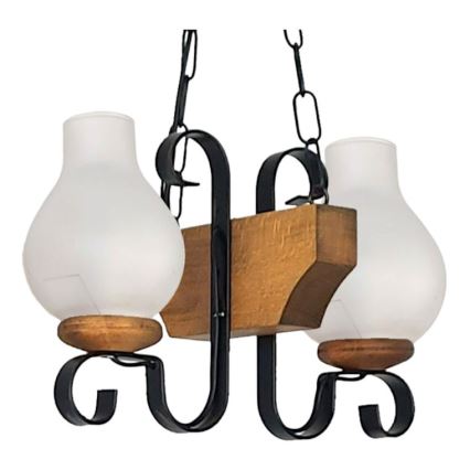 Brilagi - Suspension chaîne QUEEN 2xE14/40W/230V hêtre