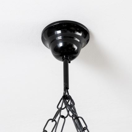 Brilagi - Suspension chaîne QUEEN 4xE14/40W/230V hêtre/noyer