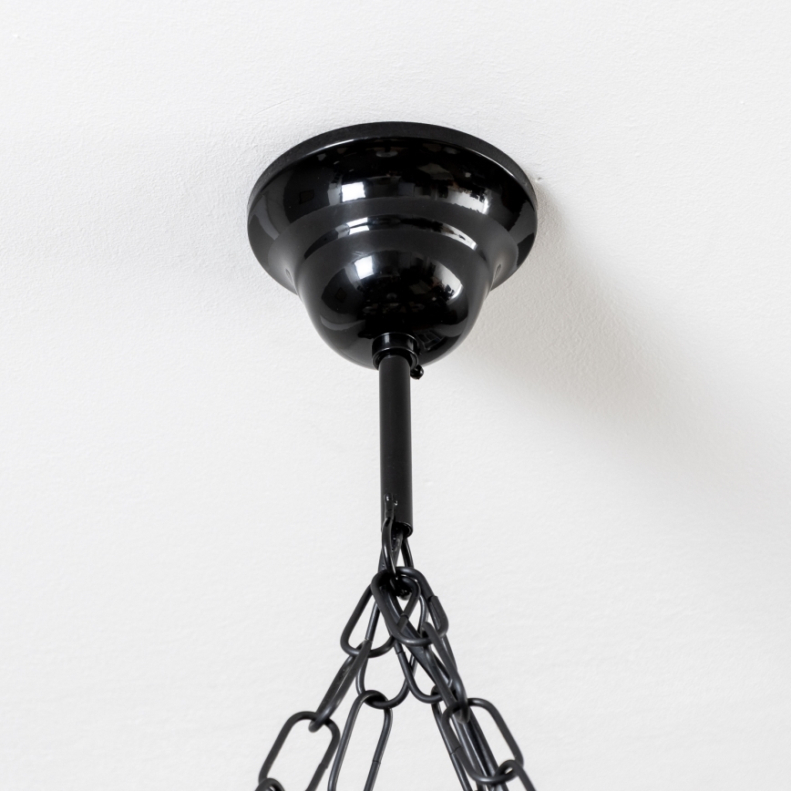 Brilagi - Suspension chaîne QUEEN 4xE14/40W/230V hêtre/noyer