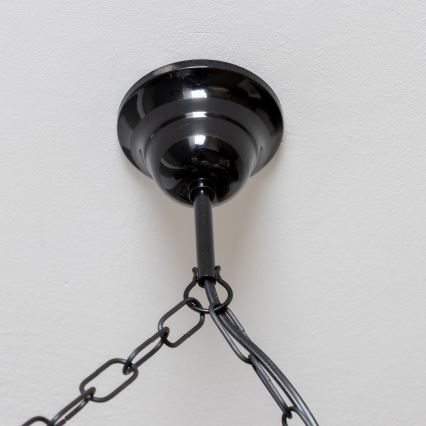 Brilagi - Suspension chaîne QUEEN 6xE14/40W/230V hêtre/noyer