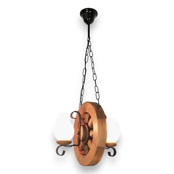 Brilagi - Suspension chaîne ROATA 2xE14/40W/230V hêtre