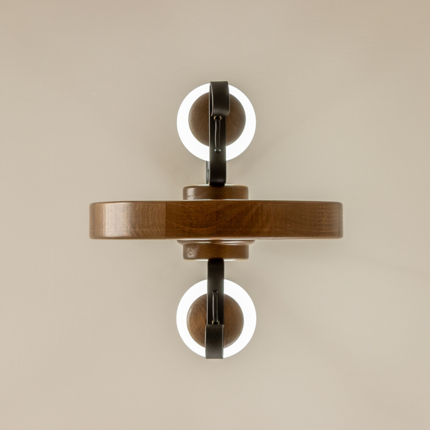 Brilagi - Suspension chaîne ROATA 2xE14/40W/230V hêtre/noyer