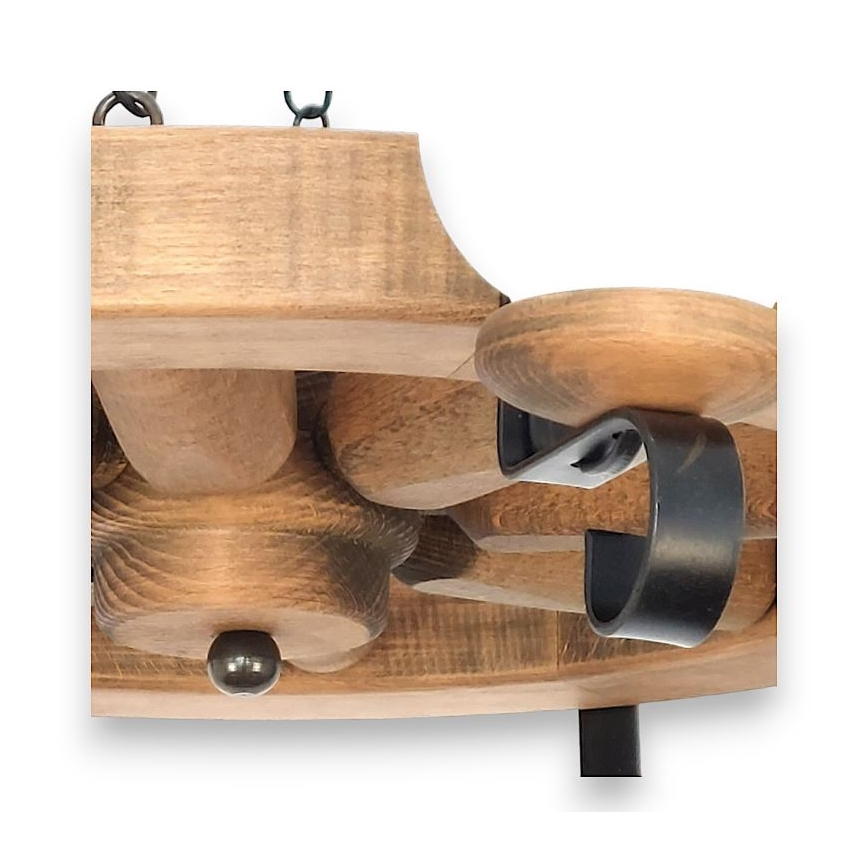 Brilagi - Suspension chaîne ROATA 8xE14/40W/230V hêtre