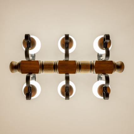 Brilagi - Suspension chaîne RUSTIC 6xE14/40W/230V hêtre