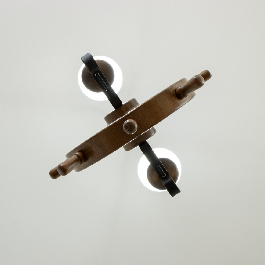 Brilagi - Suspension chaîne TIMONA 2xE14/40W/230V hêtre/noyer