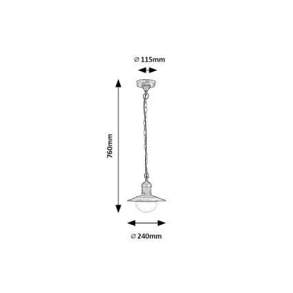 Brilagi - Suspension d'extérieur MOLDE 1xE27/60W IP44 bronze/patine