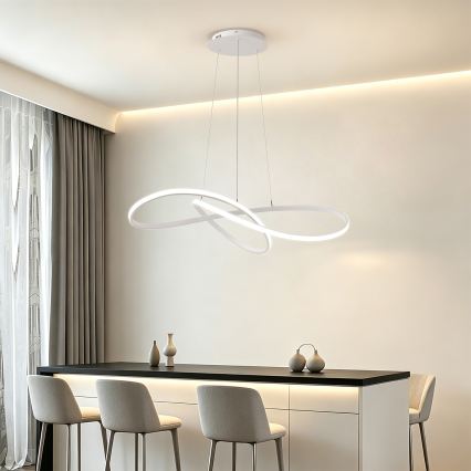 Brilagi - suspension LED dimmable sur câble INFINITY LED/80W/230V 3000-6000K 80x80 cm blanche + télécommande
