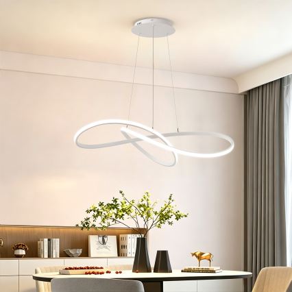 Brilagi - suspension LED dimmable sur câble INFINITY LED/80W/230V 3000-6000K 80x80 cm blanche + télécommande