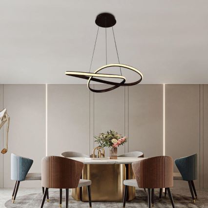 Brilagi - Suspension filaire à intensité variable COSMOWAVE LED/70W/230V 3000-6500K marron + télécommande