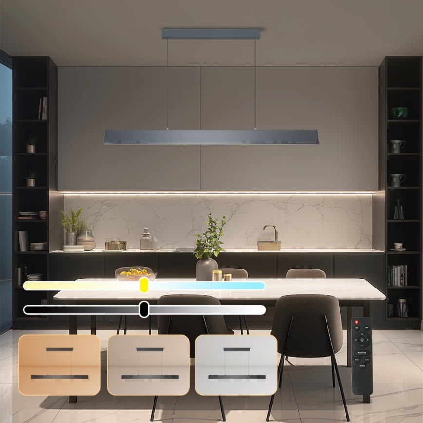 Brilagi - Suspension filaire à intensité variable SLIMLINE LED/40W/230V 3000-6000K anthracite + Télécommande