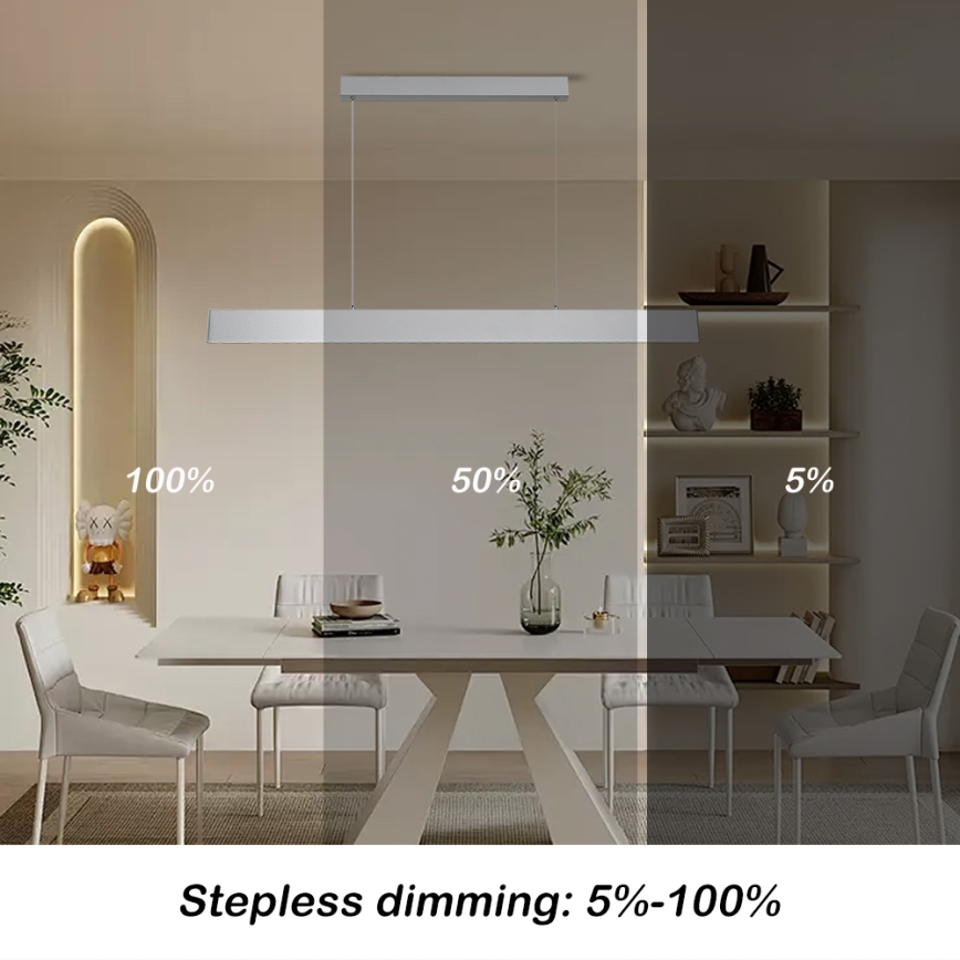 Brilagi - Suspension filaire à intensité variable SLIMLINE LED/40W/230V 3000-6000K argent + télécommande