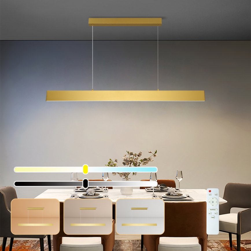 Brilagi - Suspension filaire à intensité variable SLIMLINE LED/40W/230V 3000-6000K doré + télécommande