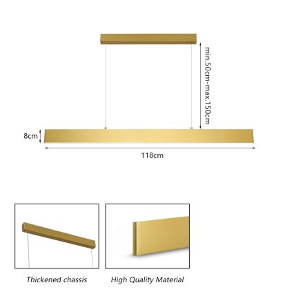Brilagi - Suspension filaire à intensité variable SLIMLINE LED/40W/230V 3000-6000K doré + télécommande
