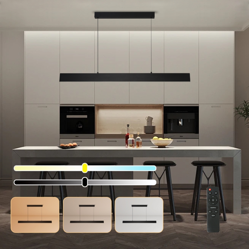 Brilagi - Suspension filaire à intensité variable SLIMLINE LED/40W/230V 3000-6000K noir + Télécommande