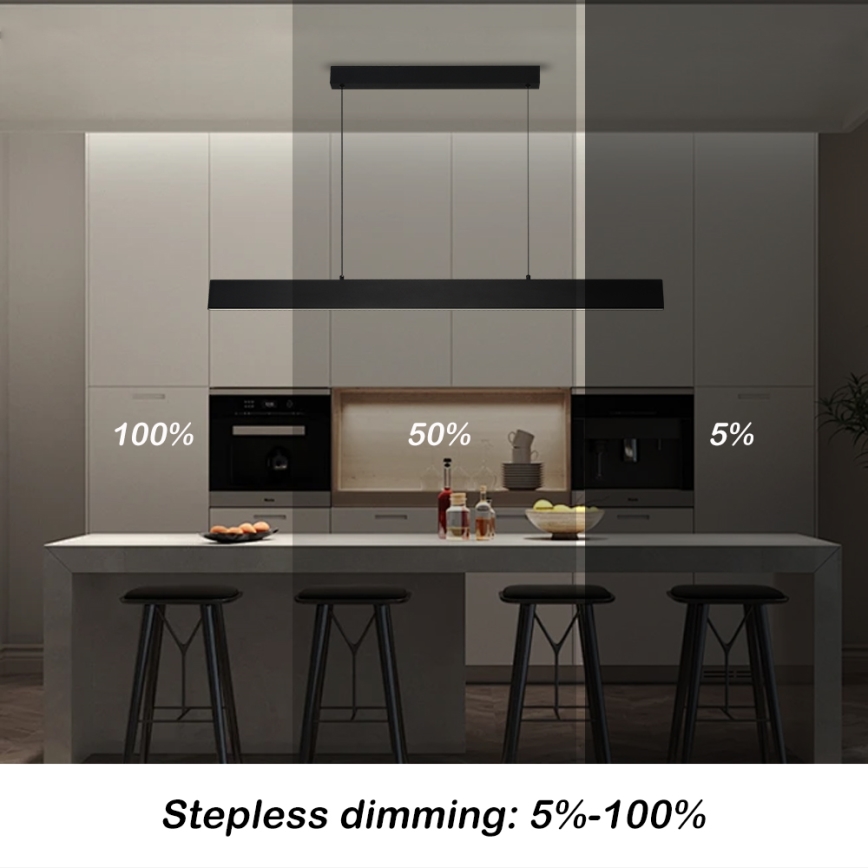 Brilagi - Suspension filaire à intensité variable SLIMLINE LED/40W/230V 3000-6000K noir + Télécommande