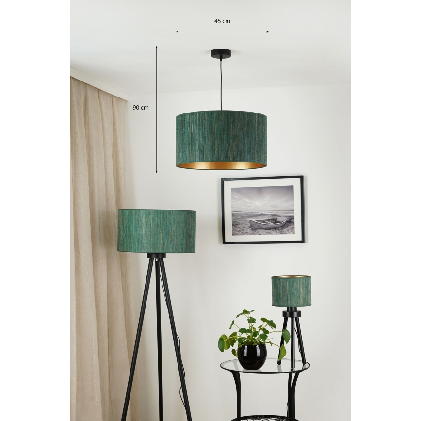Brilagi - Suspension filaire BOSTON ROLLER 1xE27/15W/230V d. 45 cm paille vert/doré