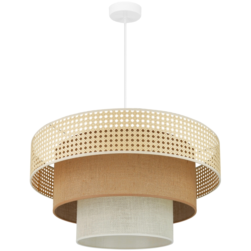 Brilagi - Suspension filaire CEDAR LUNETA 1xE27/15W/230V d. 60 cm rotin/marron/crème