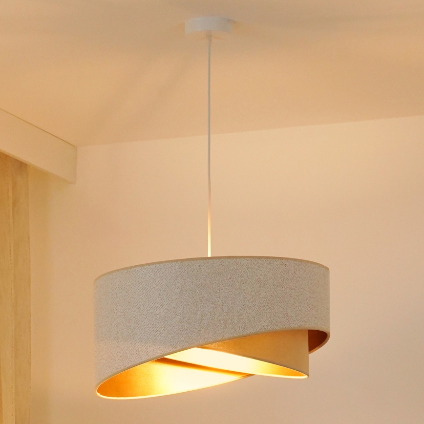 Brilagi - Suspension filaire LED LYRA 1xE27/15W/230V blanc/beige/doré