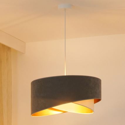 Brilagi - Suspension filaire LED LYRA 1xE27/15W/230V gris/crème/doré