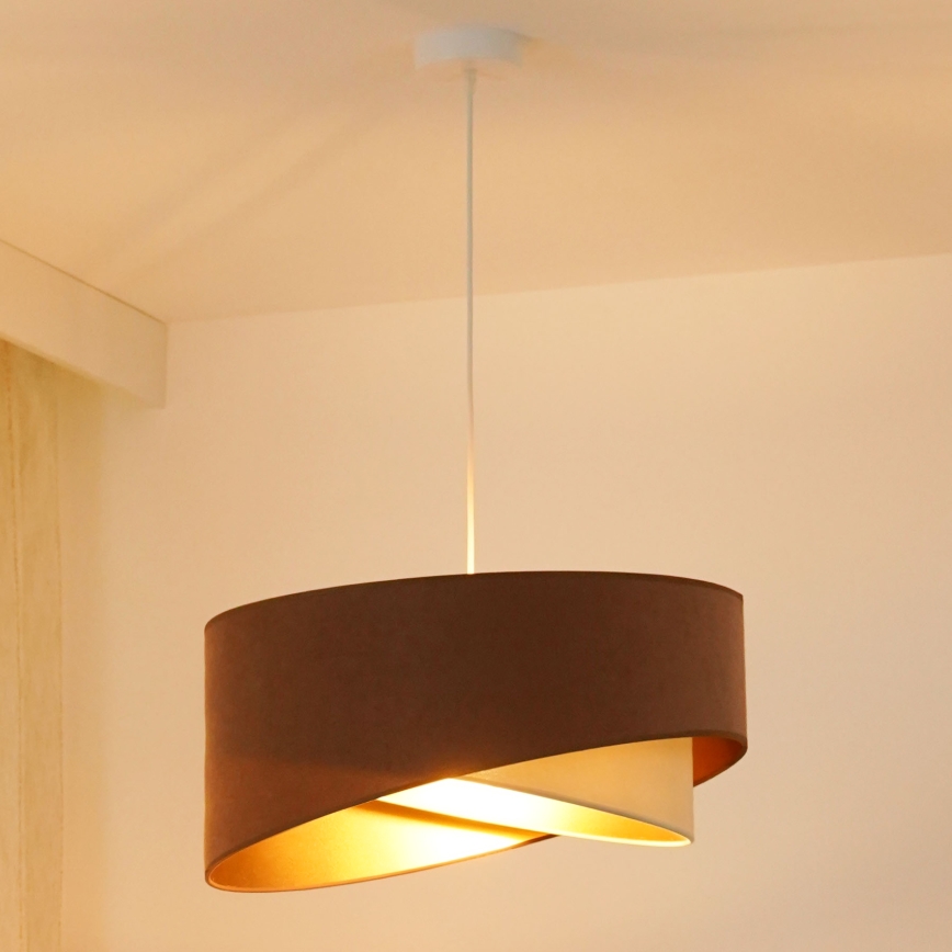 Brilagi - Suspension filaire LED LYRA 1xE27/15W/230V marron/crème/doré
