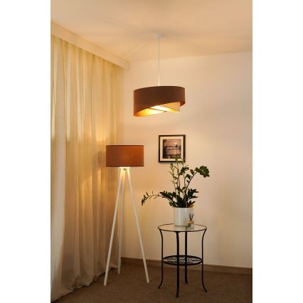 Brilagi - Suspension filaire LED LYRA 1xE27/15W/230V marron/crème/doré
