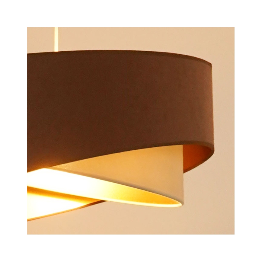 Brilagi - Suspension filaire LED LYRA 1xE27/15W/230V marron/crème/doré