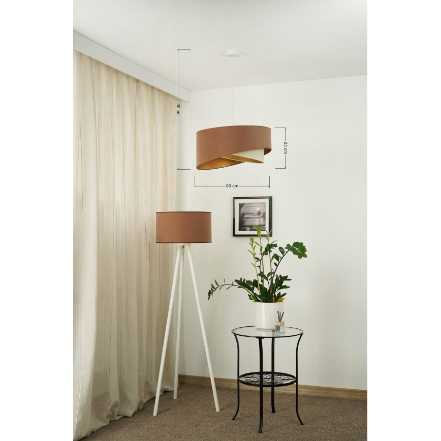 Brilagi - Suspension filaire LED LYRA 1xE27/15W/230V marron/crème/doré
