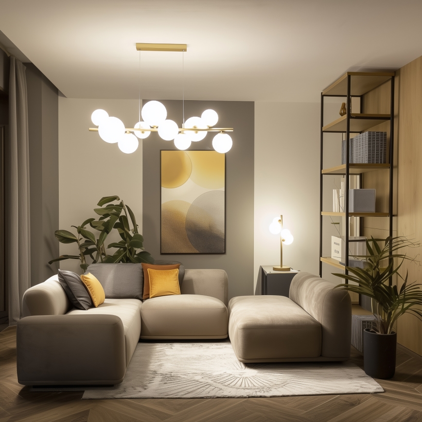 Brilagi - Suspension filaire LED MILLA 10xG9/3W/230V doré/blanc