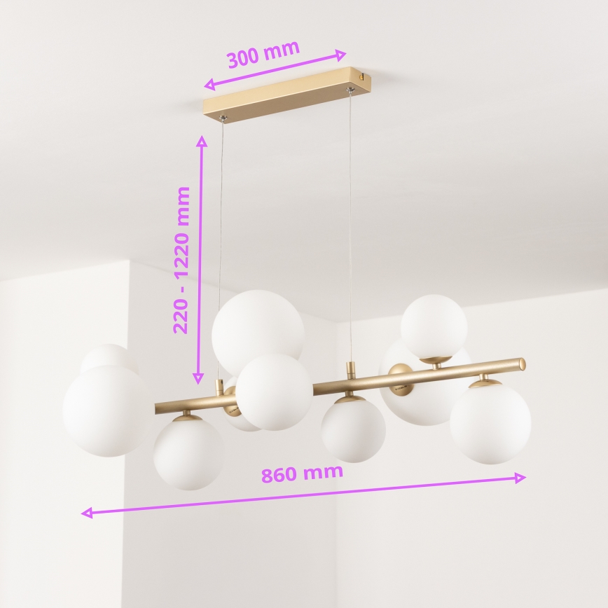 Brilagi - Suspension filaire LED MILLA 10xG9/3W/230V doré/blanc