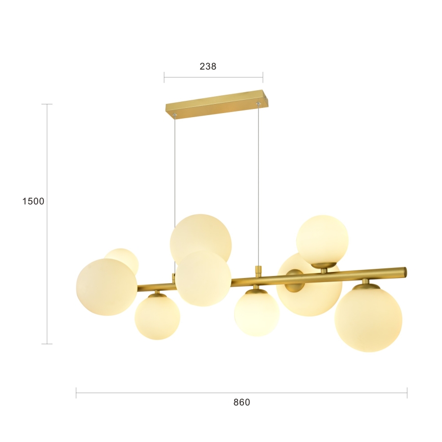 Brilagi - Suspension filaire LED MILLA 10xG9/3W/230V doré/blanc