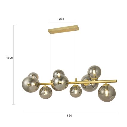 Brilagi - Suspension filaire LED MILLA 10xG9/3W/230V doré/fumé