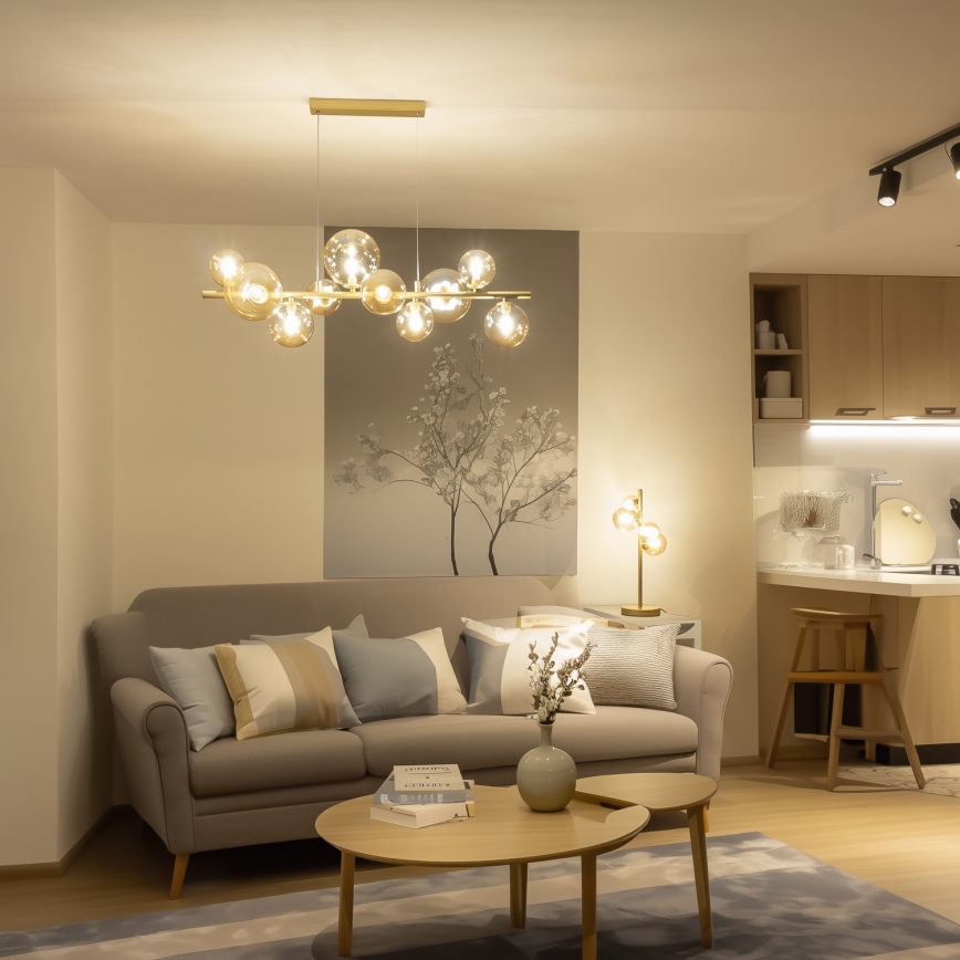 Brilagi - Suspension filaire LED MILLA 10xG9/3W/230V doré