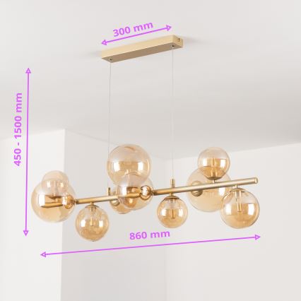 Brilagi - Suspension filaire LED MILLA 10xG9/3W/230V doré