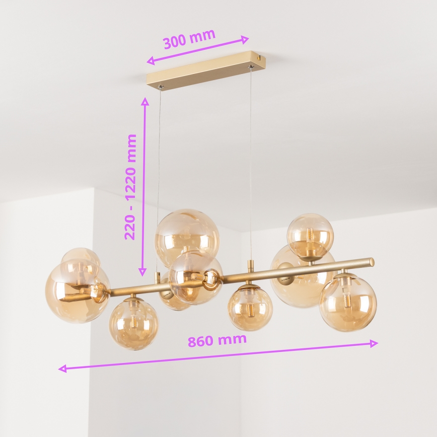 Brilagi - Suspension filaire LED MILLA 10xG9/3W/230V doré