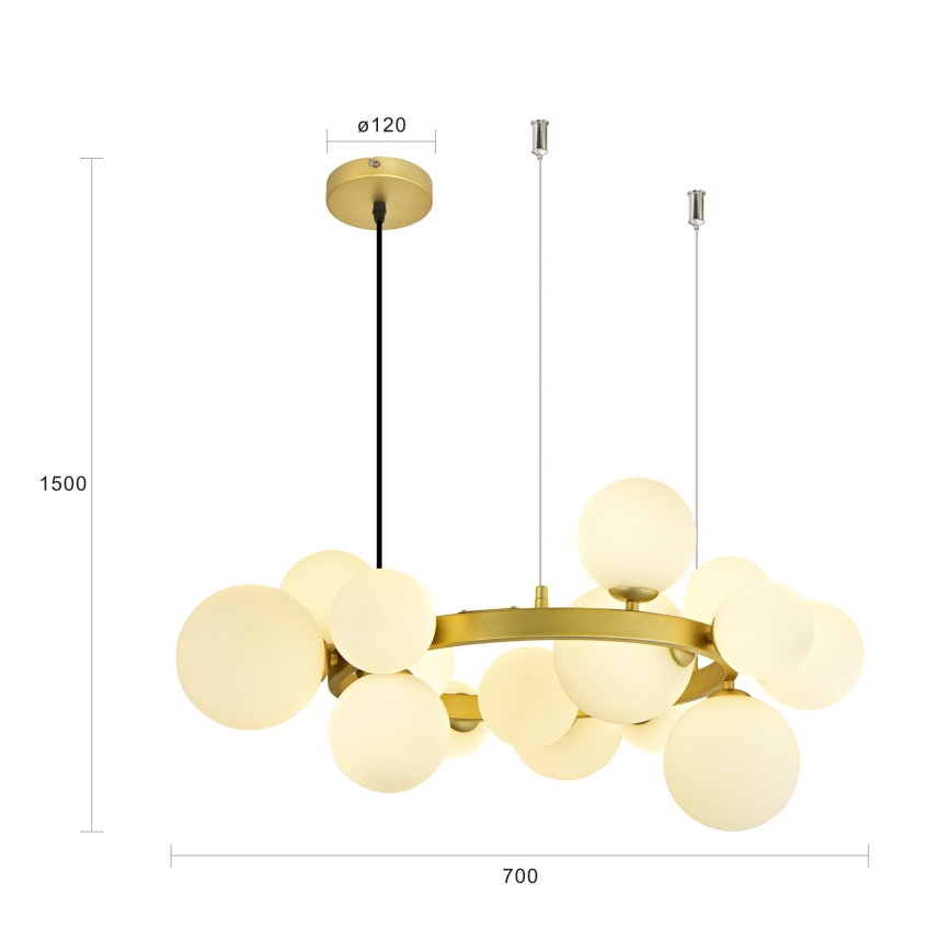 Brilagi - Suspension filaire LED MILLA 15xG9/3W/230V doré/blanc