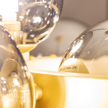 Brilagi - Suspension filaire LED MILLA 15xG9/3W/230V doré/fumé