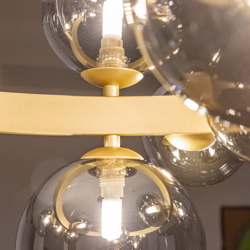 Brilagi - Suspension filaire LED MILLA 15xG9/3W/230V doré/fumé