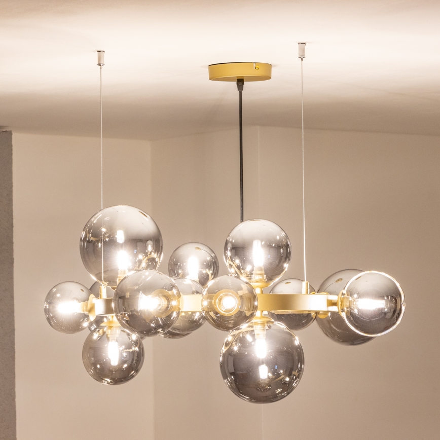 Brilagi - Suspension filaire LED MILLA 15xG9/3W/230V doré/fumé