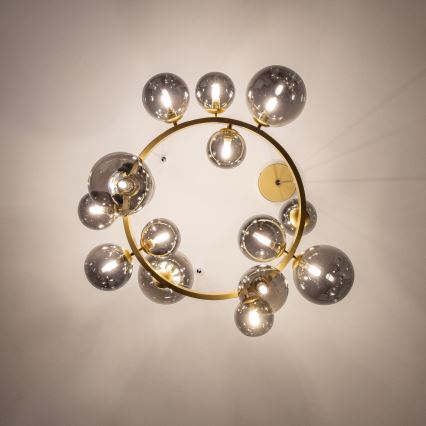 Brilagi - Suspension filaire LED MILLA 15xG9/3W/230V doré/fumé