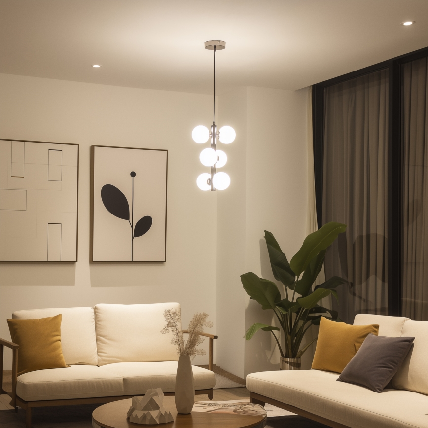 Brilagi - Suspension filaire LED MILLA 6xG9/3W/230V chrome brillant/blanc