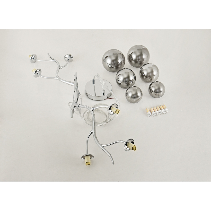 Brilagi - Suspension filaire LED MISTEL 6xG9/3W/230V chrome brillant/fumé