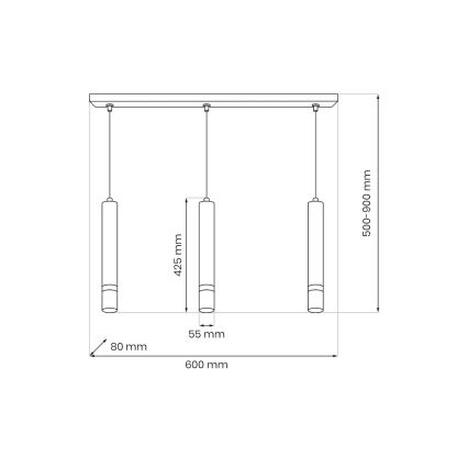 Brilagi - Suspension filaire POKER 3xGU10/25W/230V beige/doré