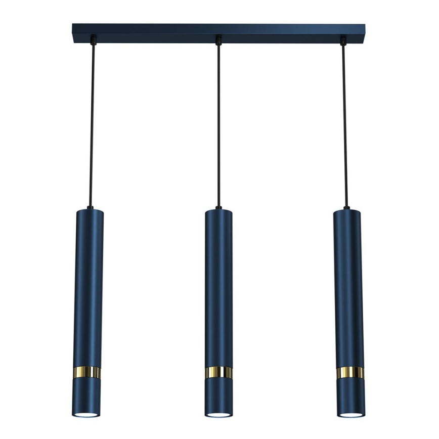 Brilagi - Suspension filaire POKER 3xGU10/25W/230V bleu/doré