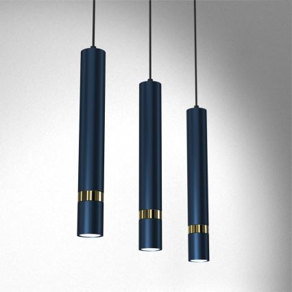 Brilagi - Suspension filaire POKER 3xGU10/25W/230V bleu/doré